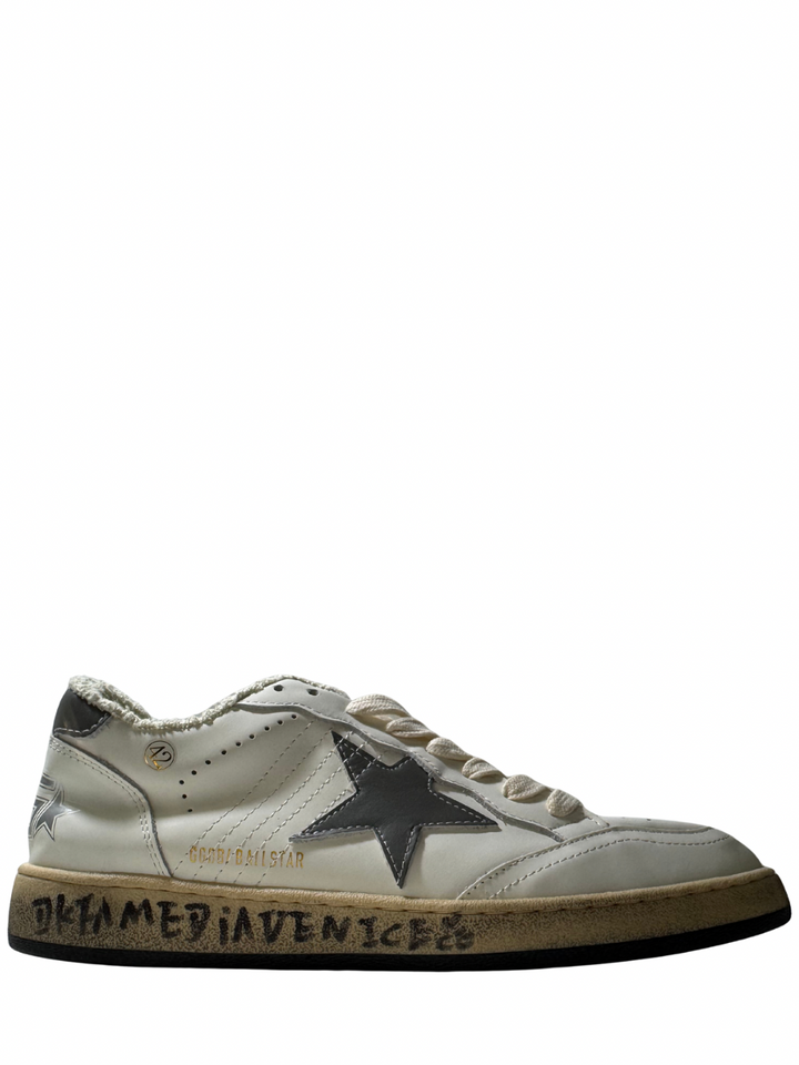 Golden Goose tenis bajos Ball-Star venice blanco gris