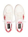 Golden Goose tenis bajos Ball Star blanco rojo