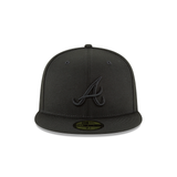 Gorra SnapBack New Era Atlanta Braves Black On Black 59FIFTY Cerrada
