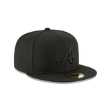 Gorra SnapBack New Era Atlanta Braves Black On Black 59FIFTY Cerrada