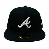 Gorra SnapBack New Era Atlanta Braves Black On White 59FIFTY Cerrada negro blanco