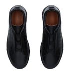 Zegna tenis bajos Triple Stitch negro total cocodrilo - Calzado de mujer y hombre