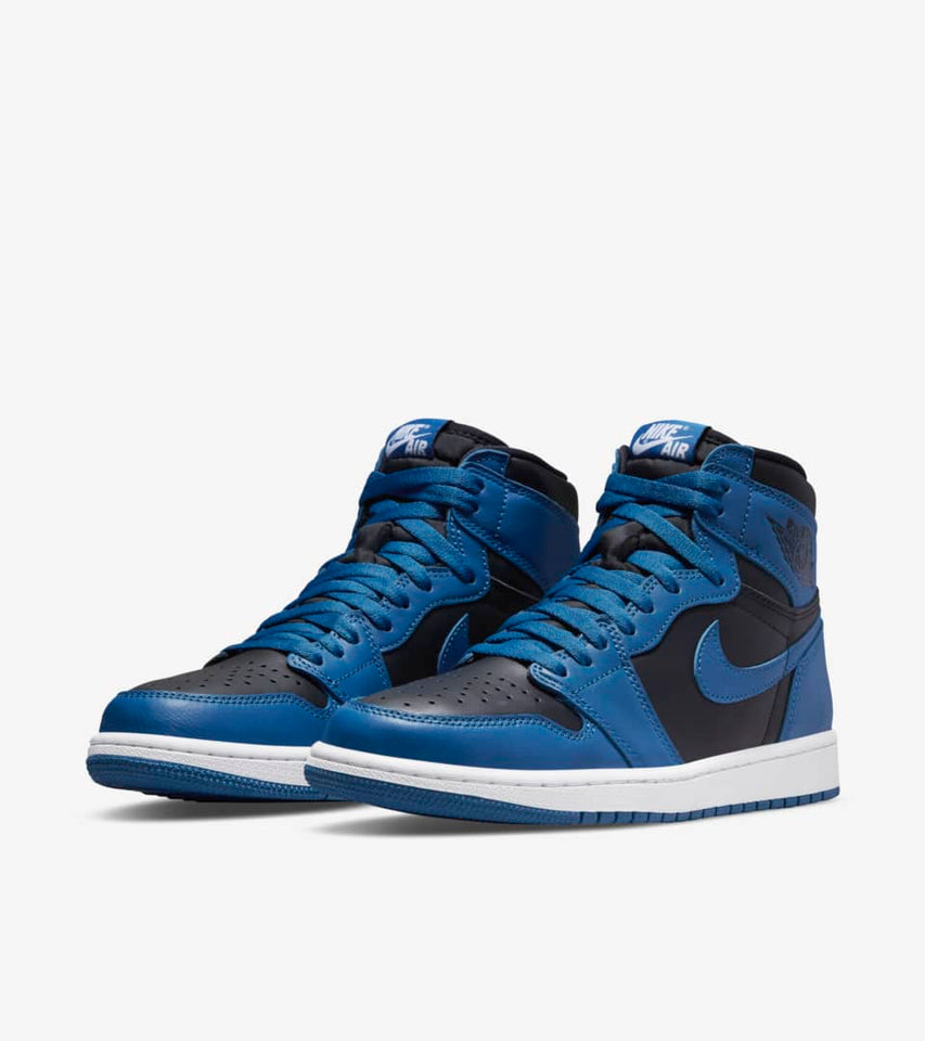 N370O Jordan 1 retro marina blue tenis de moda sneakers en piel - Calzado de mujer y hombre