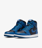 N370O Jordan 1 retro marina blue tenis de moda sneakers en piel - Calzado de mujer y hombre