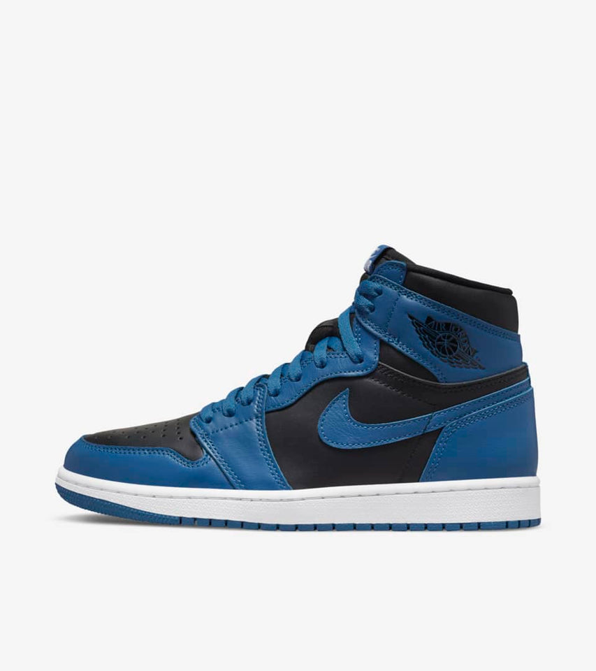 N370O Jordan 1 retro marina blue tenis de moda sneakers en piel - Calzado de mujer y hombre