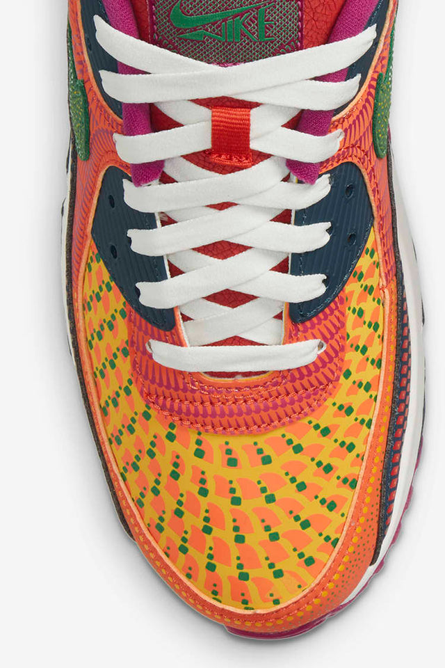 N372O Air Max 90 'Dia de los Muertos' Deep Ocean/Sail/University Gold/Cactus Flower Marathon Running Zapatos - Calzado de mujer y hombre