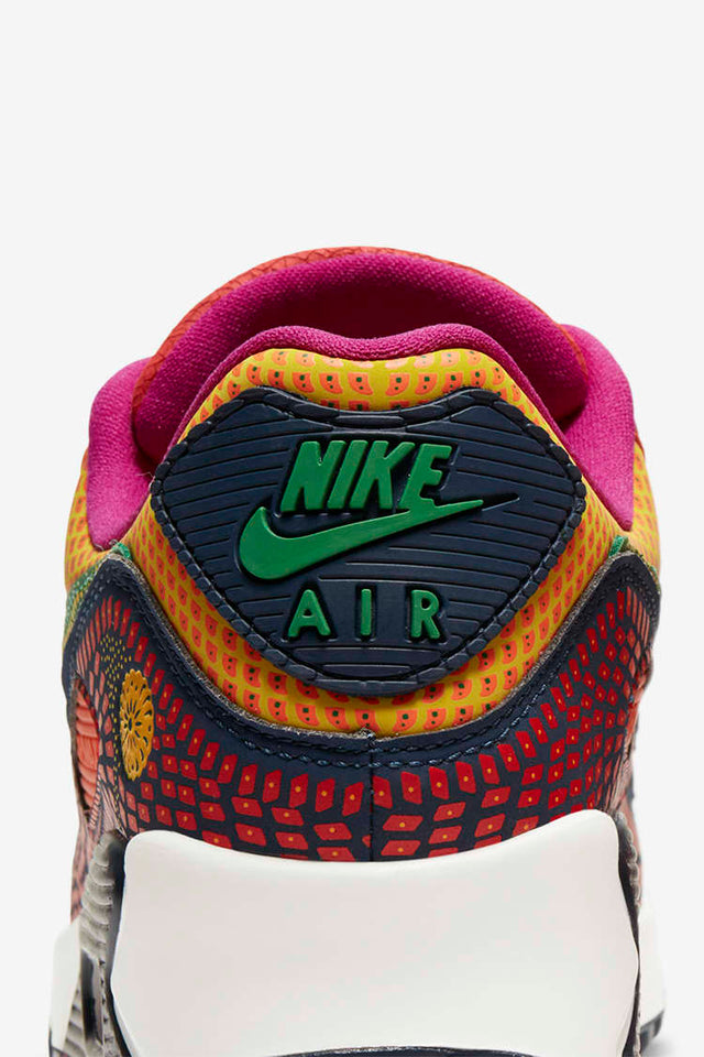 N372O Air Max 90 'Dia de los Muertos' Deep Ocean/Sail/University Gold/Cactus Flower Marathon Running Zapatos - Calzado de mujer y hombre