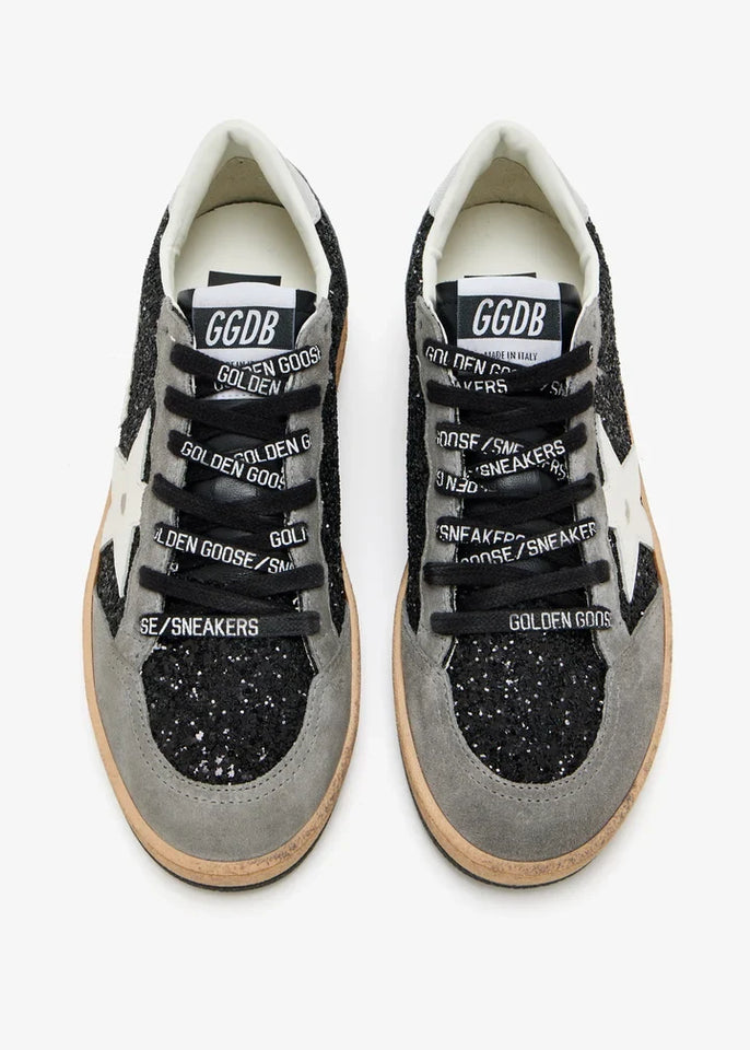 Golden Goose tenis Ball Star glitter negro