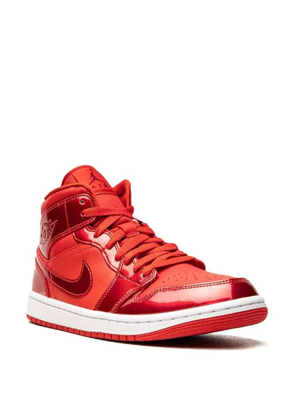 N370O Jordan tenis Air Jordan 1 Mid charol rojo - Calzado de mujer y hombre