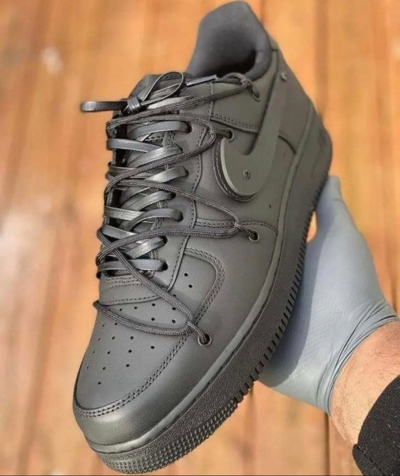 N370O tenis bajos Nike air force customizado negro - Calzado de mujer y hombre