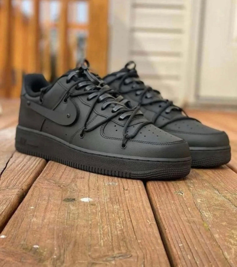N370O tenis bajos Nike air force customizado negro - Calzado de mujer y hombre