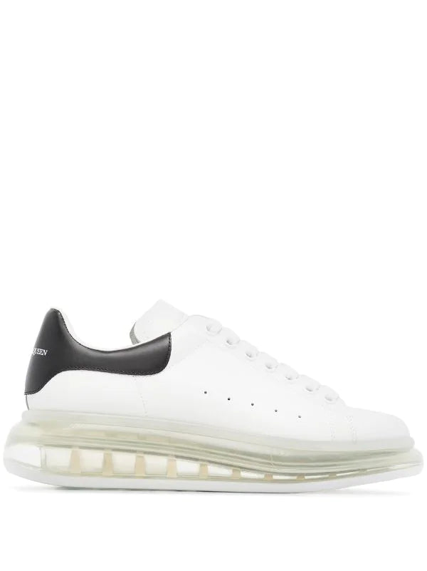 N372O Alexander mcqueen válvula blanco negro válvula tenis bajos oversize - Calzado de mujer y hombre