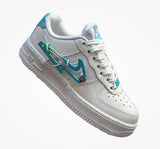 Nike air force 1 blanco azul Paloma metálico