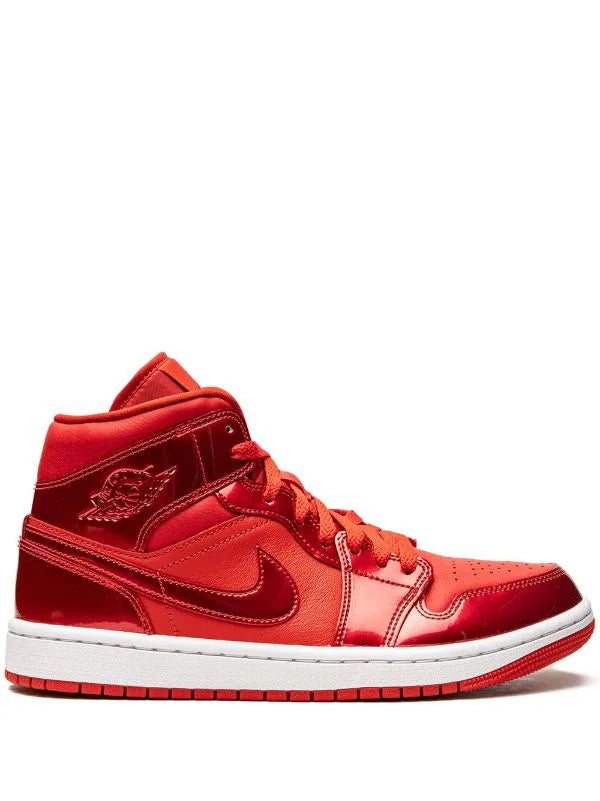 N370O Jordan tenis Air Jordan 1 Mid charol rojo - Calzado de mujer y hombre