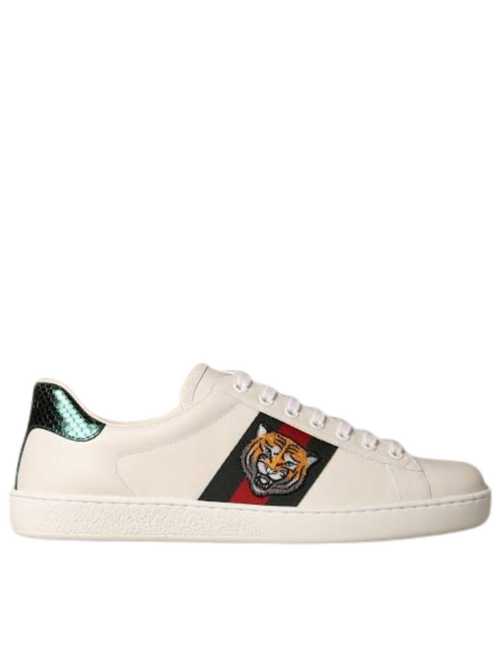 N372O Gucci Tiger Gucci tenis Ace con bordado - Calzado de mujer y hombre