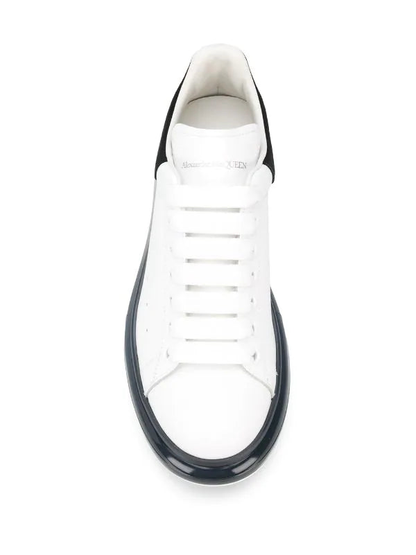 N370O Alexander Mcqueen válvula blanco negro válvula tenis bajos oversize - Calzado de mujer y hombre