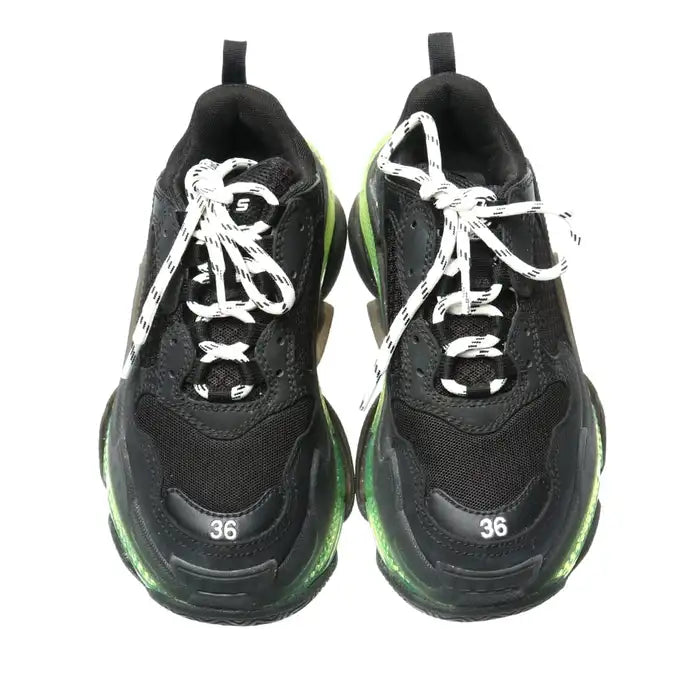 N370O Balenciaga tenis Triple S NEGRO VERDE - Calzado de mujer y hombre
