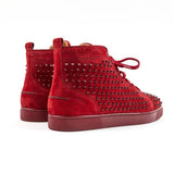 Christian Louboutin Rojo bota gamuza spikes