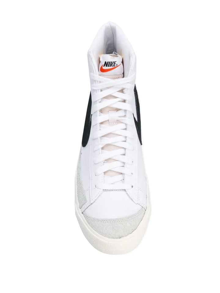 N373O Nike blazer mid 77 vintage blanco negro clásico piel - Calzado de mujer y hombre