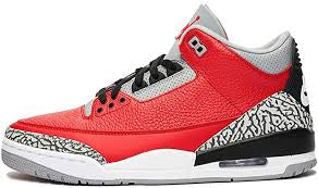 N370O jordan retro 3 Rojo Pasión Cement Grey Negro - Calzado de mujer y hombre