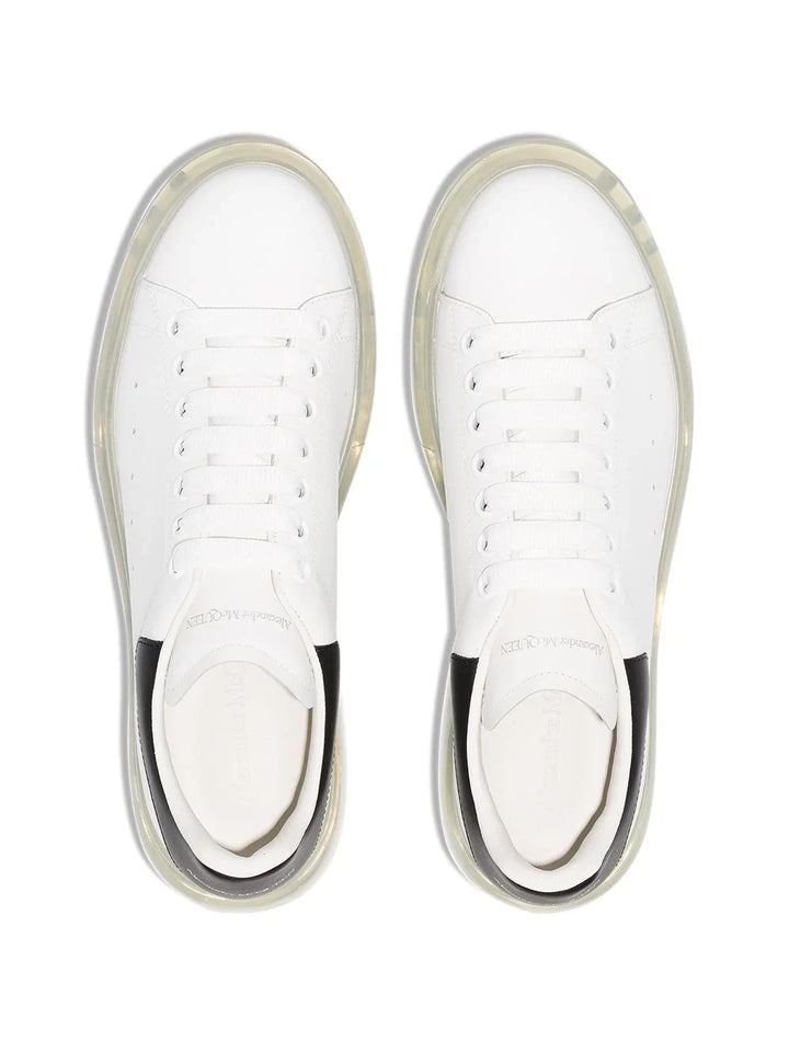 N372O Alexander mcqueen válvula blanco negro válvula tenis bajos oversize - Calzado de mujer y hombre