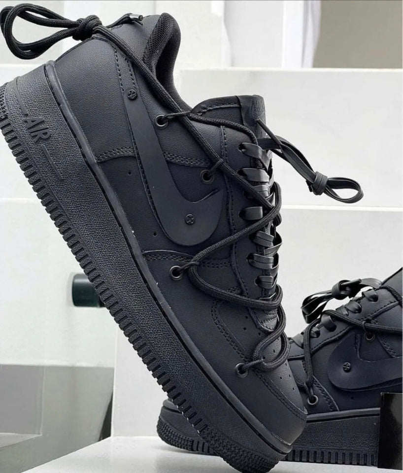 N370O tenis bajos Nike air force customizado negro - Calzado de mujer y hombre