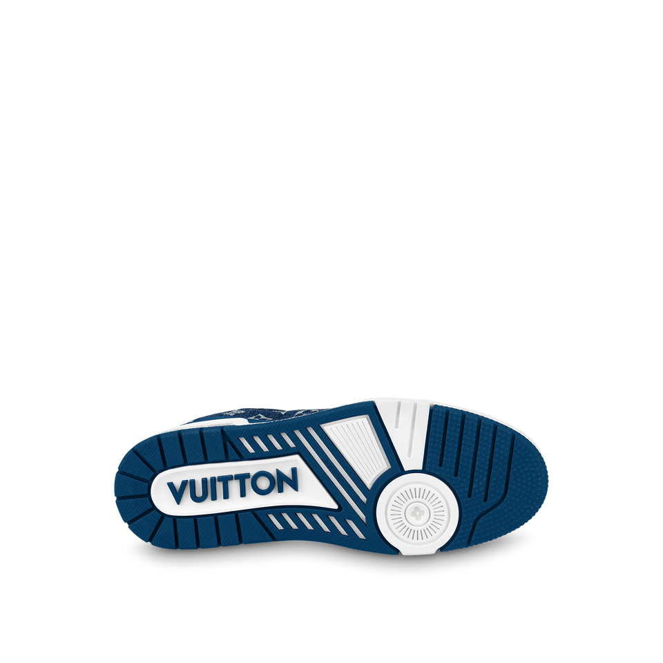 N370O Louis Vuitton LV Trainer Monogram Denim White Blue - Calzado de mujer y hombre