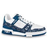 N370O Louis Vuitton LV Trainer Monogram Denim White Blue - Calzado de mujer y hombre