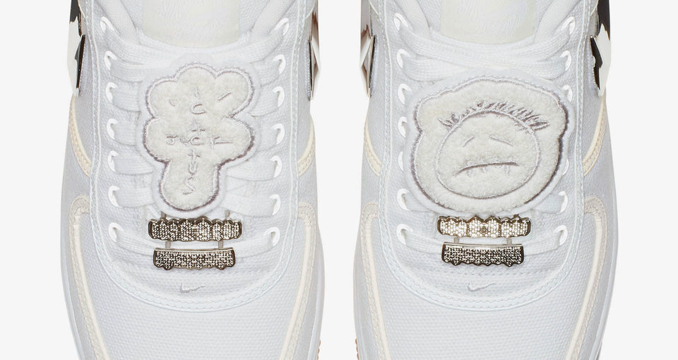 N370O NIKE AIR FORCE TRAVIS SCOTT BLANCO PLATA - Calzado de mujer y hombre