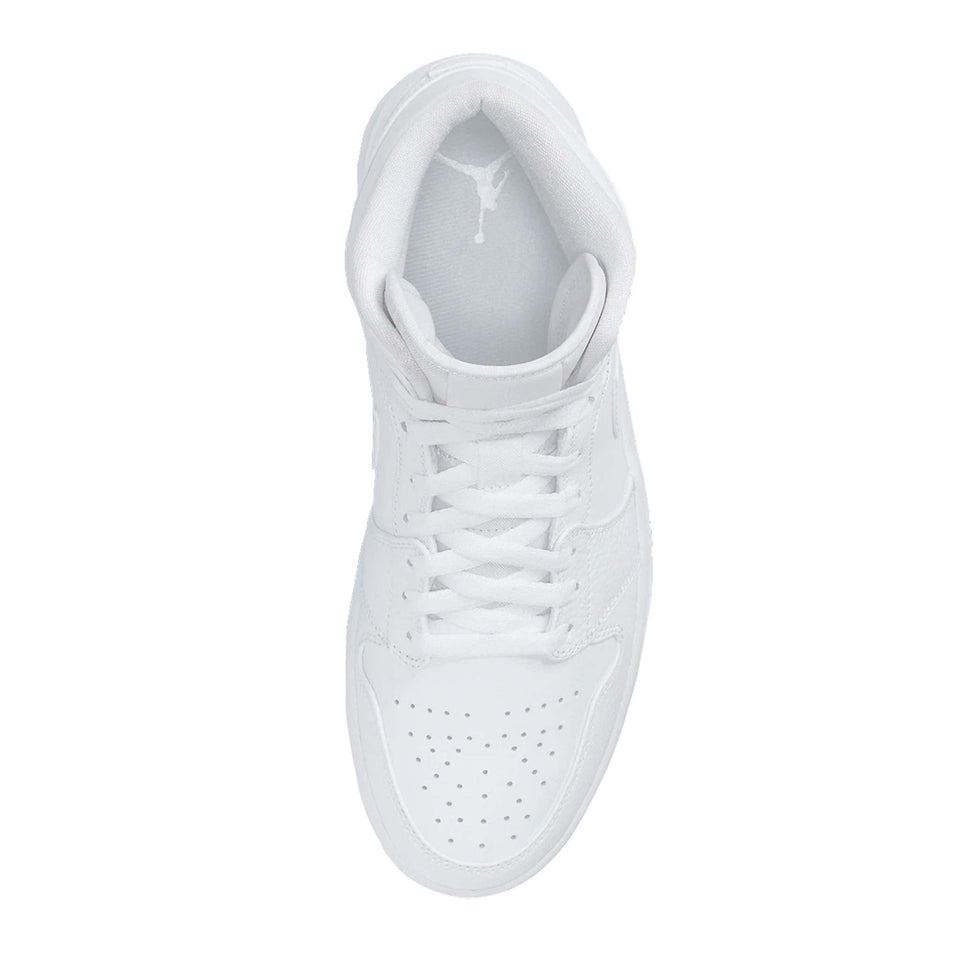 N370O Tenis Air Jordan 1 Mid Triple White - Calzado de mujer y hombre